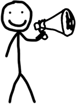 Stick figure with megaphone
